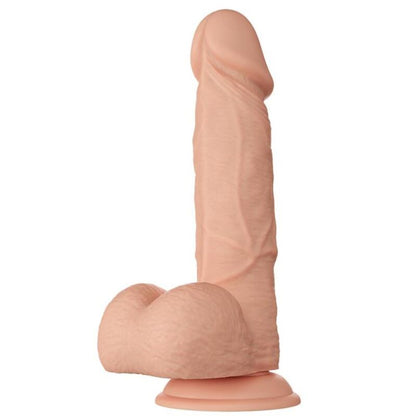 Close-up do BAILE - BELO ENCONTRO Dildo Realístico Flexível Bahamut 21.8 CM Natural mostrando sua textura e características.