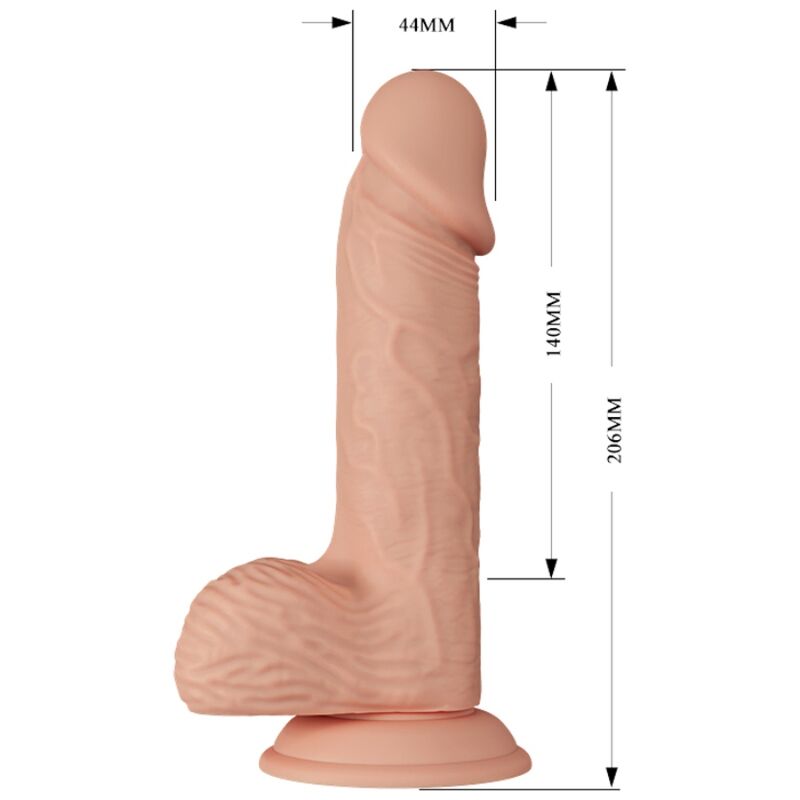 Close-up do Vibrador Realista BAILE LINDO ENCONTRO CATOBLEPAS 20.6 CM com Vibração, mostrando sua textura e detalhes.