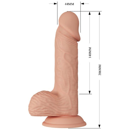 Close-up do Vibrador Realista BAILE LINDO ENCONTRO CATOBLEPAS 20.6 CM com Vibração, mostrando sua textura e detalhes.