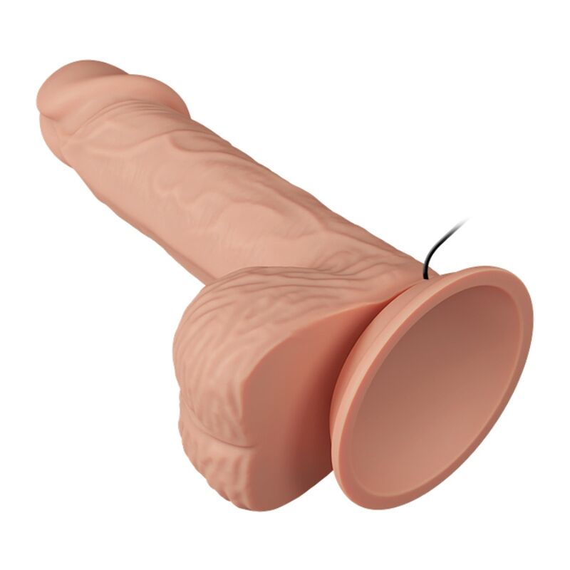 Close-up do Vibrador Realista BAILE LINDO ENCONTRO CATOBLEPAS 20.6 CM com Vibração, mostrando sua textura e detalhes.