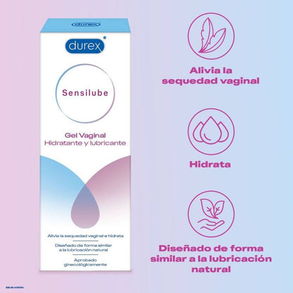 DUREX Sensilube Gel Lubrificante Hidratante 40ml para conforto íntimo e alívio da secura vaginal.