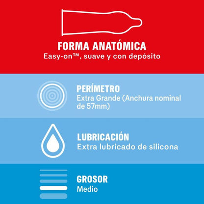 Embalagem de DUREX Preservativos Sensitive XL 10 Unidades, destacando seu design e características.