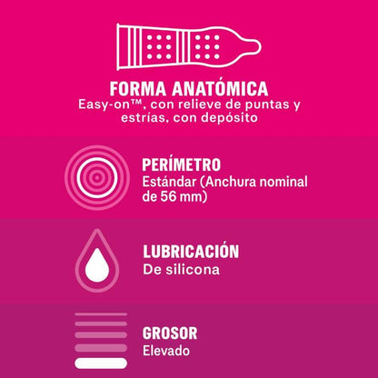 Embalagem dos preservativos DUREX Prazer Pontos e Estrias 12 Unidades
