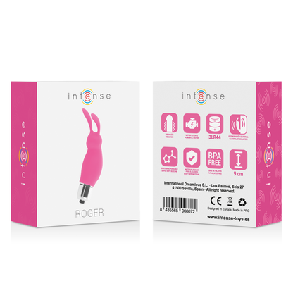 Vibrador Coelho Roger Rosa da INTENSE em silicone médico, com design ergonómico