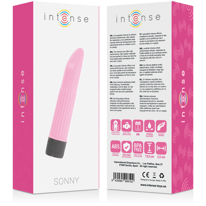 Close-up do Vibrador INTENSE Sonny Rosa, mostrando seu design clássico e ponta curva para estimulação precisa.