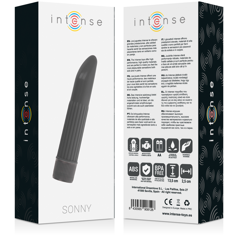 INTENSE Vibrador Sonny Curvo Silencioso Preto com 1 função de vibração.
