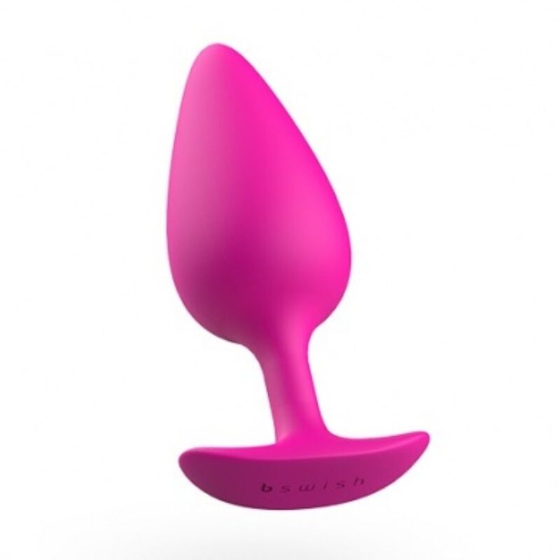 Close-up do B SWISH Plug Prostático BFILLED Basic Plus Magenta, destacando o seu design ergonómico e a textura suave de silicone.