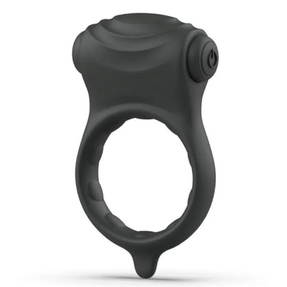 Anel peniano B SWISH Bcharmed Basic Wave vibratório preto em silicone seguro para o corpo.
