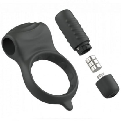 Anel peniano B SWISH Bcharmed Basic Wave vibratório preto em silicone seguro para o corpo.