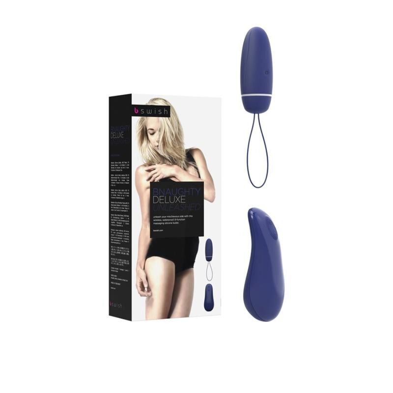 B SWISH Bnaughty Deluxe Unleashed Midnight Blue, um vibrador bala compacto com controlo remoto, perfeito para estimulação discreta e versátil.