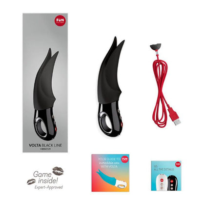 Vibrador clitorial FUN FACTORY Volta Black Line, design elegante e pontas vibratórias.