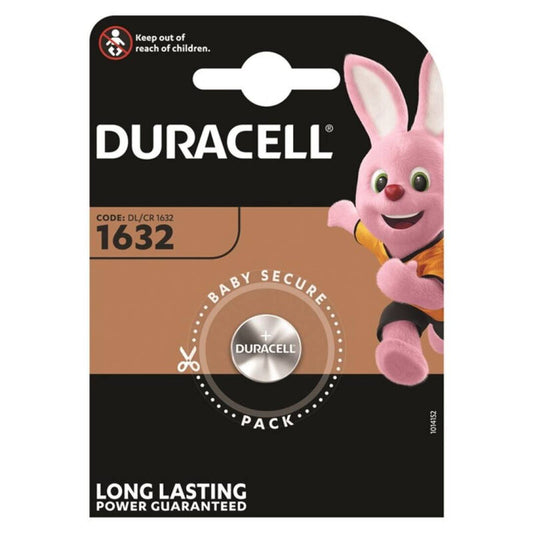 Bateria botão de lítio Duracell CR1632 3V, embalagem individual