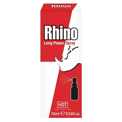 HOT RHINO LONG POWER SPRAY 10ml para prolongar o prazer e combater a ejaculação precoce.