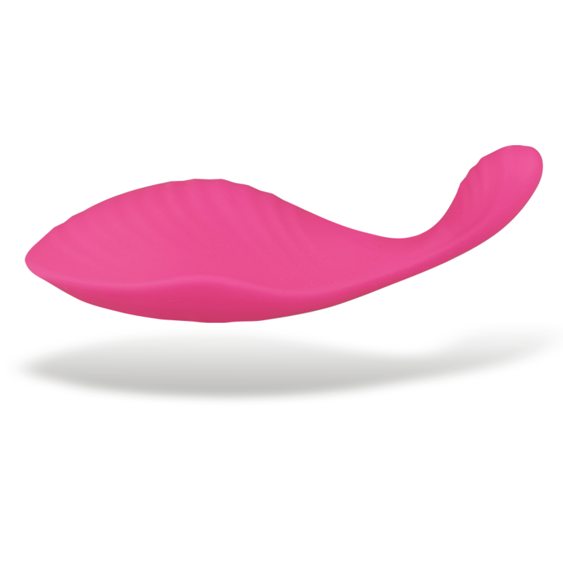 Close-up da Intense Calcinha Vibratória com Controle Remoto Rosa, mostrando seu design discreto e textura de silicone suave.