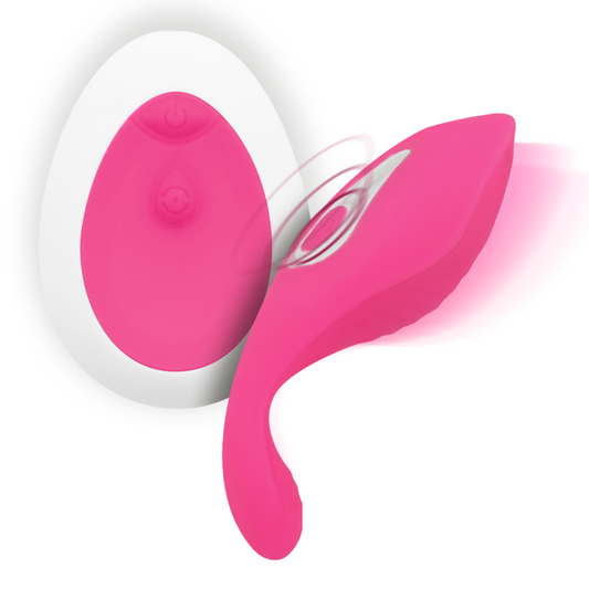 Close-up da Intense Calcinha Vibratória com Controle Remoto Rosa, mostrando seu design discreto e textura de silicone suave.