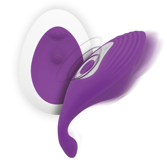 Calcinha Vibratória Mindy Intense Roxa com Controle Remoto para prazer discreto.