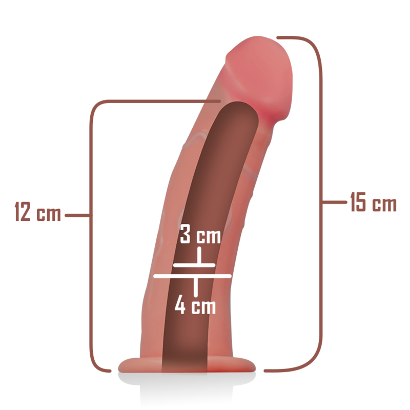 INTENSE Arnês Oco com Dildo 16 x 3 cm para aumento peniano e prazer realista