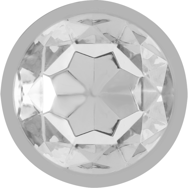 Plug anal Intense de metal com cristal prata, design elegante e superfície lisa para estimulação anal.