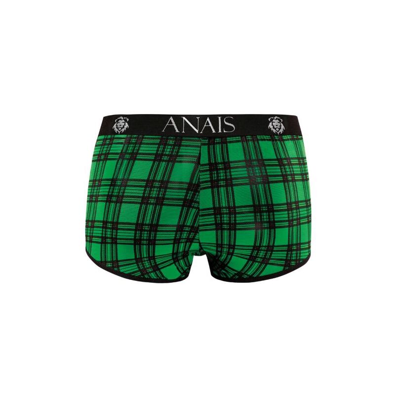 Boxer masculino ANAIS MEN Magic XL Xadrez Verde e Preto, exibindo o padrão e o tecido macio.