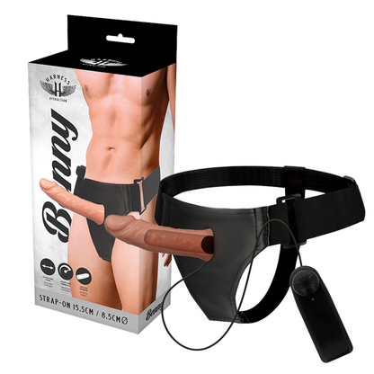 Arnês Oco Benny HARNESS ATTRACTION com Vibrador 15 cm para aumento e prazer.