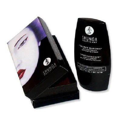 Embalagem do SHUNGA Creme de Orgasmo Feminino Intenso Jardim Secreto 30ml, creme estimulante para prazer feminino.