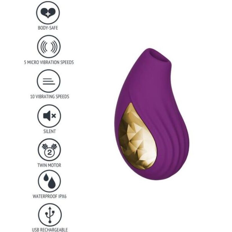 Close-up do Xocoon Estimulador Divine Love Roxo mostrando seu design ergonómico e superfícies texturizadas.