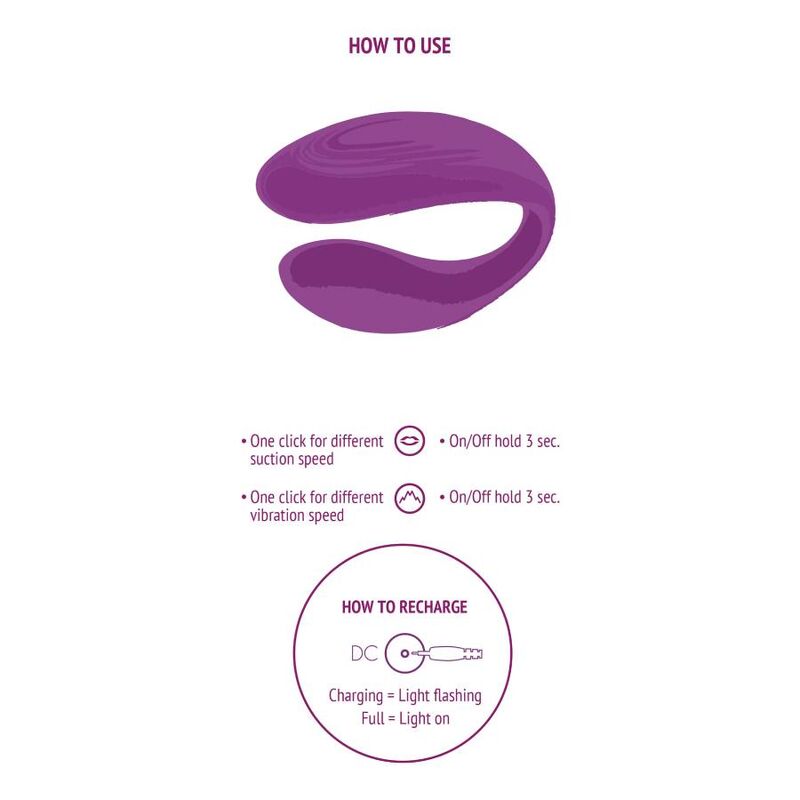 Vibrador para casais Xocoon Bound Love Roxo com controlo remoto, ideal para prazer a dois ou solo.