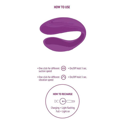 Vibrador para casais Xocoon Bound Love Roxo com controlo remoto, ideal para prazer a dois ou solo.