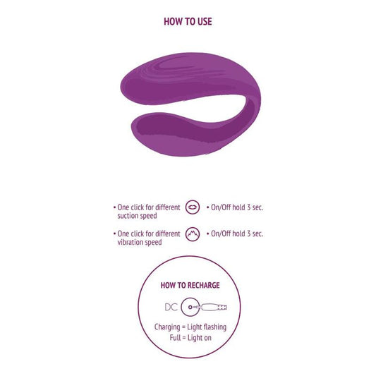 Vibrador para casais Xocoon Bound Love Roxo com controlo remoto, ideal para prazer a dois ou solo.