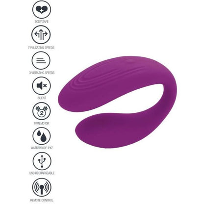 Vibrador para casais Xocoon Bound Love Roxo com controlo remoto, ideal para prazer a dois ou solo.