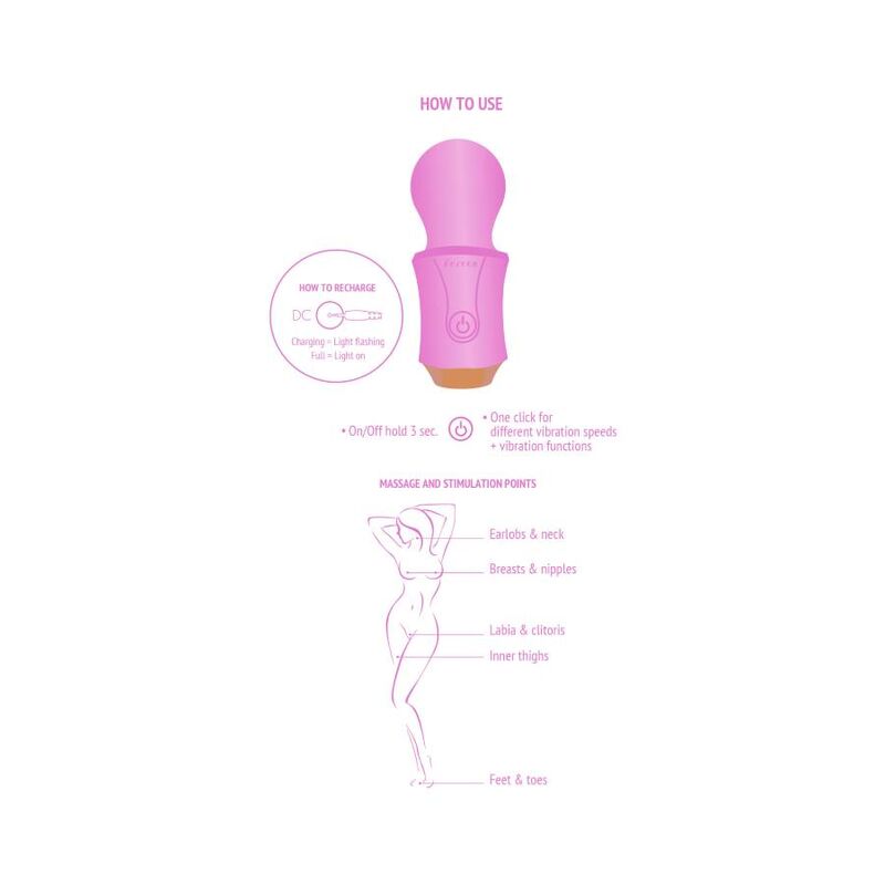 XOCOON Vibrador Wand Recarregável do Viajante Fúcsia para prazer intenso e massagem corporal.