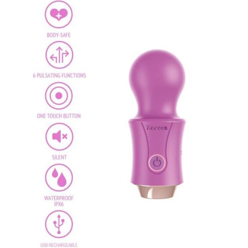XOCOON Vibrador Wand Recarregável do Viajante Fúcsia para prazer intenso e massagem corporal.