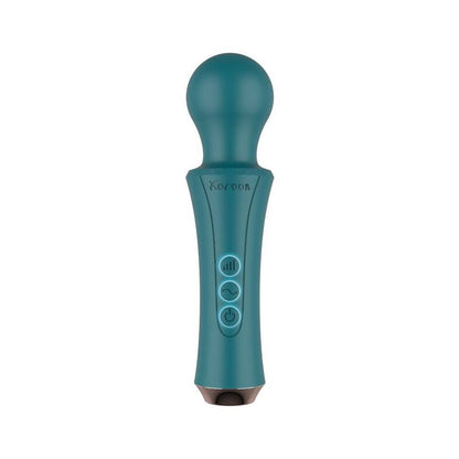 XOCOON Varinha Pessoal Vibratória Recarregável Verde, detalhe da cabeça flexível e corpo ergonómico.