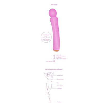 Varinha Curva XOCOON Fúcsia Recarregável com vibração e design ergonómico