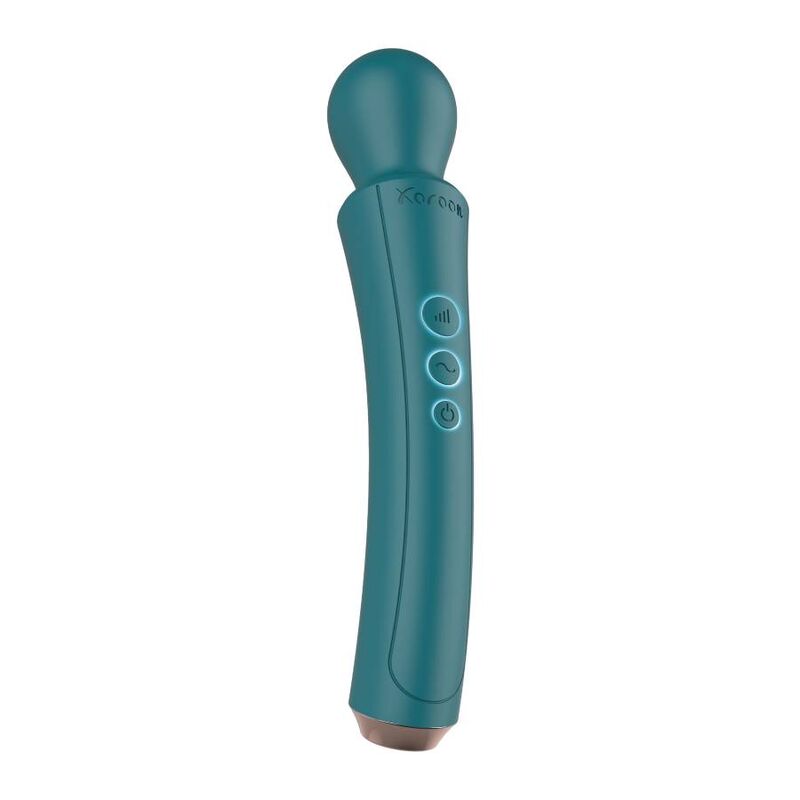 Varinha Curva Verde XOCOON com vibração forte para massagem corporal e estimulação erótica.