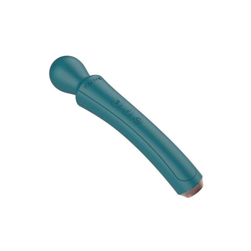 Varinha Curva Verde XOCOON com vibração forte para massagem corporal e estimulação erótica.