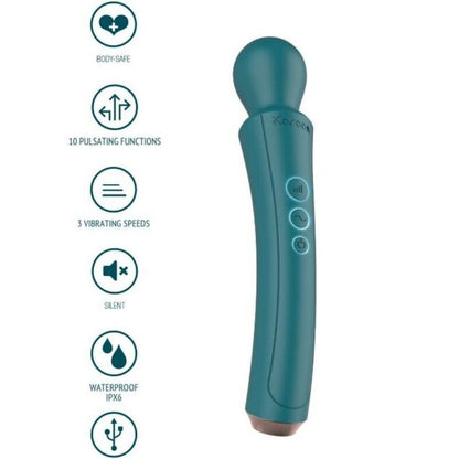 Varinha Curva Verde XOCOON com vibração forte para massagem corporal e estimulação erótica.