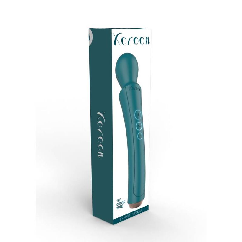 Varinha Curva Verde XOCOON com vibração forte para massagem corporal e estimulação erótica.