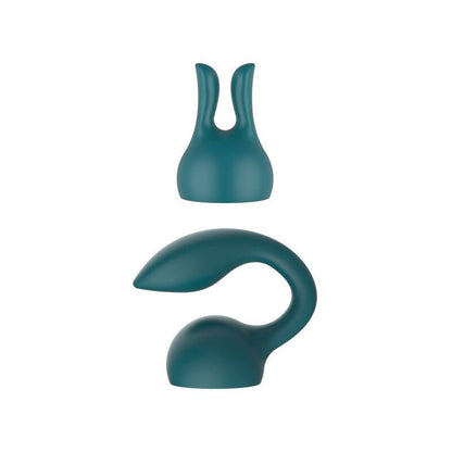Close-up do XOCOON Acessório Massageador Pessoal Silicone Flexível Verde, destacando sua textura e design para estimulação versátil.