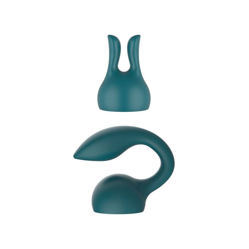 Close-up do XOCOON Acessório Massageador Pessoal Silicone Flexível Verde, destacando sua textura e design para estimulação versátil.