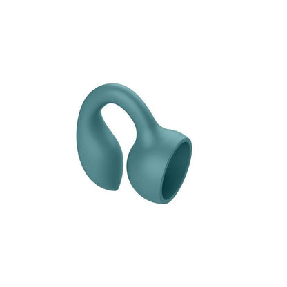Close-up do XOCOON Acessório Massageador Pessoal Silicone Flexível Verde, destacando sua textura e design para estimulação versátil.