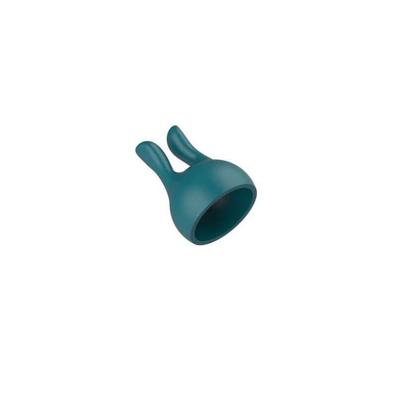 Close-up do XOCOON Acessório Massageador Pessoal Silicone Flexível Verde, destacando sua textura e design para estimulação versátil.