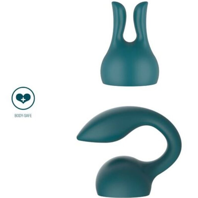 Close-up do XOCOON Acessório Massageador Pessoal Silicone Flexível Verde, destacando sua textura e design para estimulação versátil.