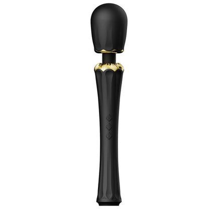 Close-up of the ZALO Varinha Massageadora Kyro Preta showing its luxurious design and silicone head.