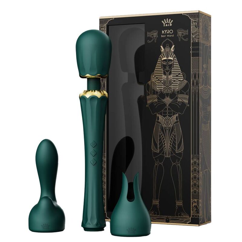 Close-up da ZALO Kyro Varina Massageadora Verde, destacando seu design e textura de silicone.