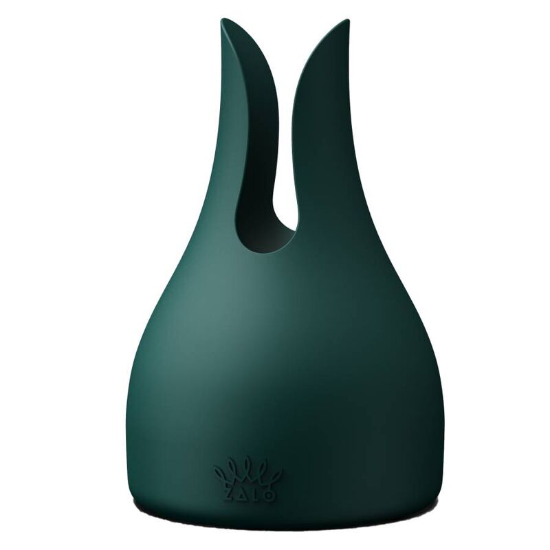 Close-up da ZALO Kyro Varina Massageadora Verde, destacando seu design e textura de silicone.
