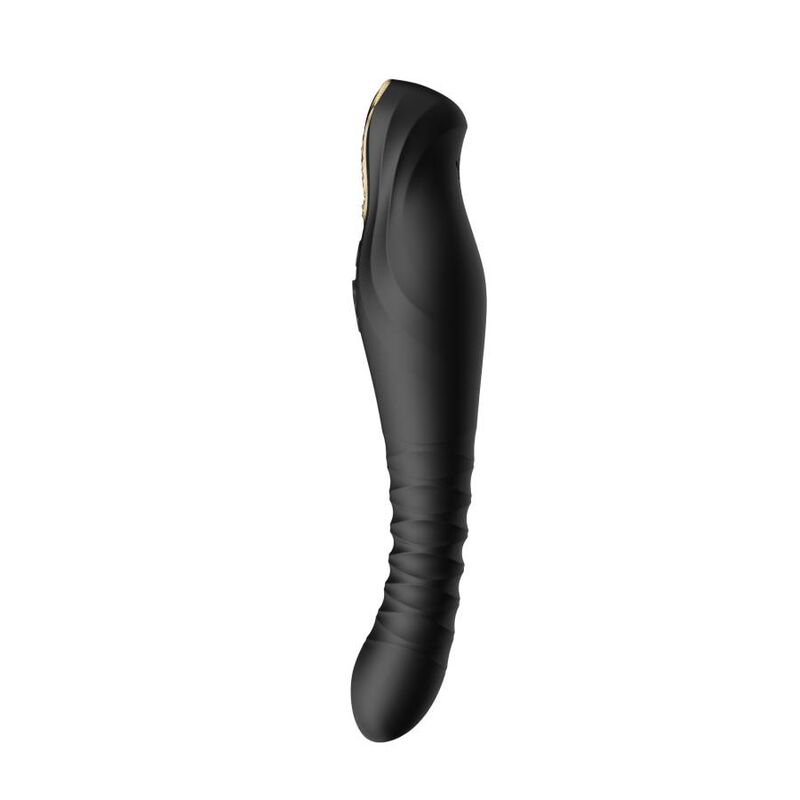 Vibrador ZALO King Thruster Preto com tecnologia PowerThrust e cristais Swarovski