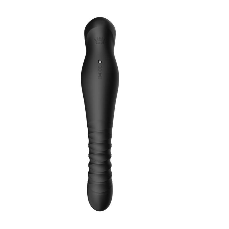 Vibrador ZALO King Thruster Preto com tecnologia PowerThrust e cristais Swarovski