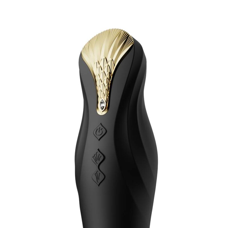 Vibrador ZALO King Thruster Preto com tecnologia PowerThrust e cristais Swarovski