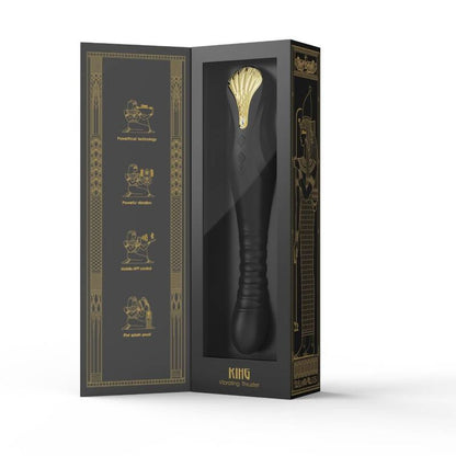 Vibrador ZALO King Thruster Preto com tecnologia PowerThrust e cristais Swarovski